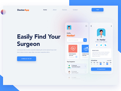 DoctorApp arslan design landing page pakistan web