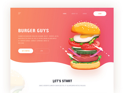 Burger Guys arslan illustration landing page ui web