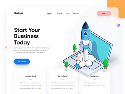 Startups Concept arslan design illustration landing page pakistan startup web