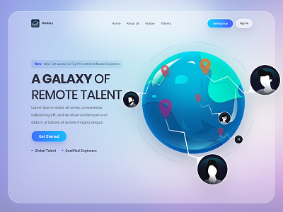 Galaxy Of Remote Talent arslan design illustration landing page pakistan ui web