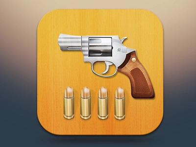 IOS pistol icon bullets design icon ios light metal pakistan pistol shadow wood