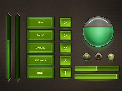 Game Gui kit buttons game gamedesign glass green gui kit options pakistan practicing ui