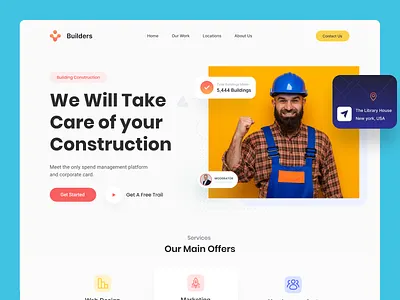 Building Constructors Web Exploration 2022 building construction design exploration landing page popular trend ui web