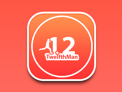 TwelfthMan Sports Football App icon 12 app icon orange project recently red sports twelfthman working