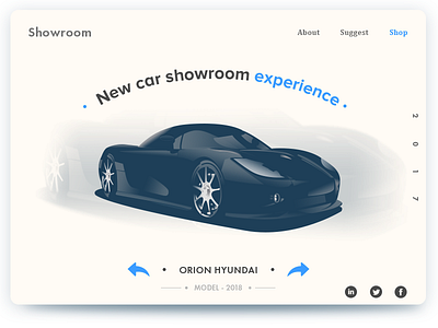 Showroom car concept design illustration landing new page showroom web