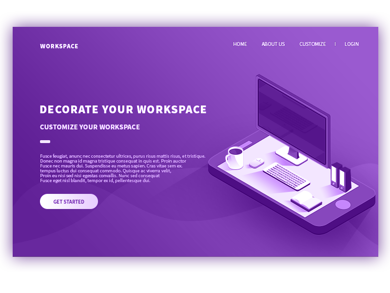 Decorate Workspace mobile mouse speakers coffe imac illustration workspace decorate