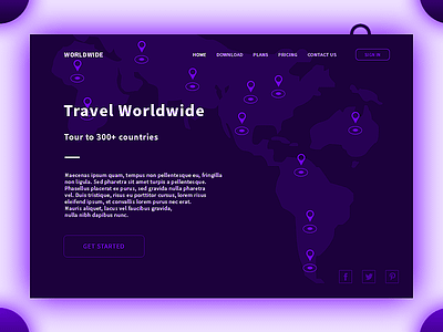Travel Worldwide agency concept coutries design illustration tour travel web worldwide