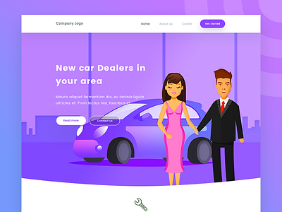 Car dealing arslan car couple dealing happy illustrations landing page pakistan