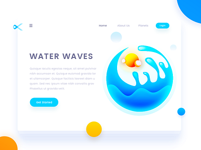 Water Waves arslan illustration landing page pakistan water waves