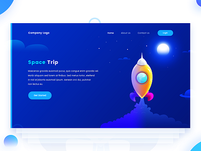 Space Trip Night arslan design illustration landing page pakistan rocket space trip web