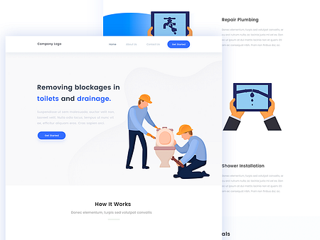 Plumber Landing Page by Arslan Ali on Dribbble