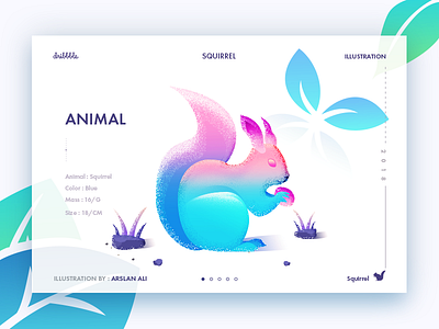 Squirrel ali animal arslan design dribbble illustration leaf squirrel web