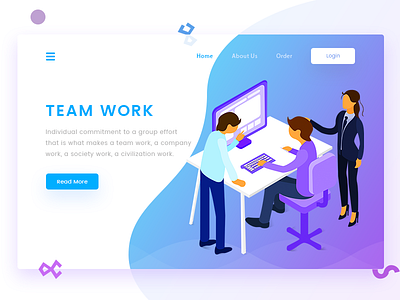 Team Work arslan concept design illustration landing page pakistan team web work