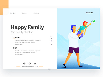 Happy Family arslan concept design family father happy illustration page pakistan son web
