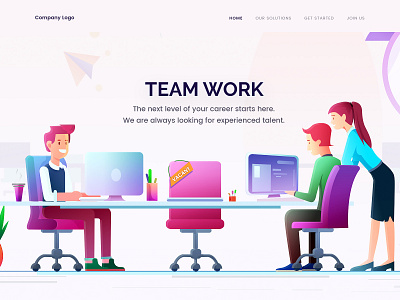 Team Work arslan concept design illustration landing page pakistan team web work