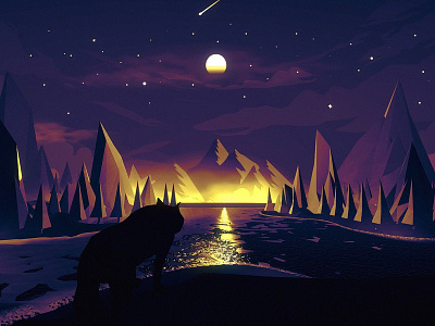 Fox animation arslan concept design fox illustration mountain pakistan water