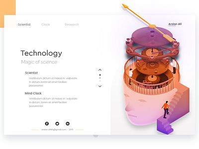 Mind Clock arslan clock concept design illustration landing mind page pakistan science technology web