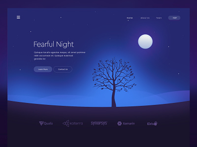Fearful Night arslan concept design fearful illustration landing night page pakistan tree web
