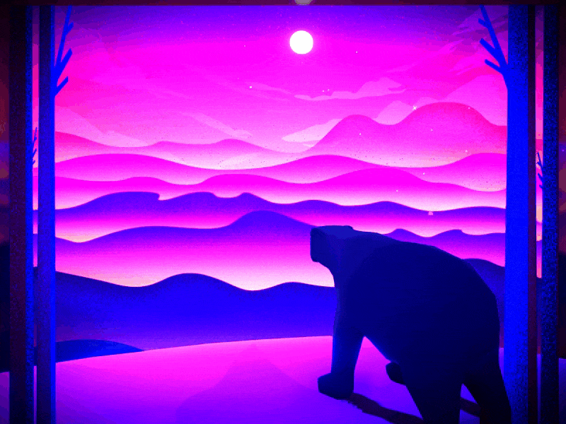 Bear animation arslan bear concept illustration landscape mountains pakistan wallpaper