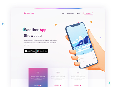 Weather App Showcase arslan concept design illustration landing page pakistan weather weather app web
