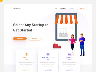 Startups arslan concept cto services design full stack development illustration landing page pakistan startups ux ui web