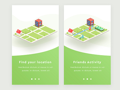 Find Location activity arslan concept design exploration find friends illustration isometric location mobile mobile app pakistan