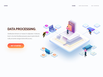 Data Processing arslan concept data design illustration isometric landing page pakistan processing web