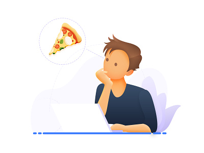 Thinking arslan concept illustration laptop pakistan pizza