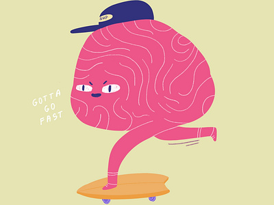 Sk8boardp brain drawing illustration procreate skateboard