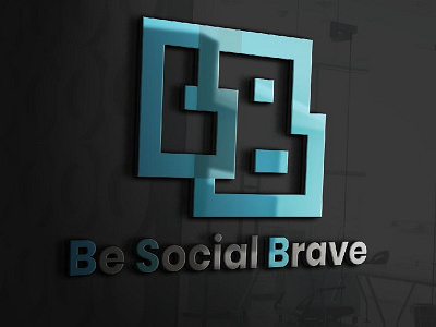 Be Social Brave Logo branding character clean design flat icon identity illustration illustrator lettering logo minimal type typography vector