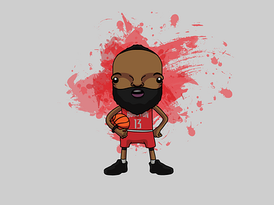 JH 13 basketball cartoons character design illustration illustrator james harden nba