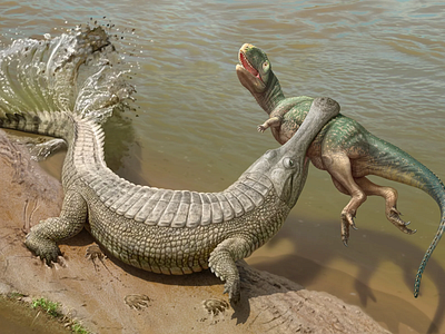 Sarcosuchus imperator art art direction artwork digitalart dinosaur illustration paleo paleoart paleontology