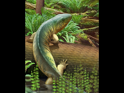 Proterogyrinus scheeleri art direction artwork evolution illustration ocean ocean life paleoart paleontology