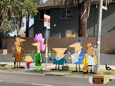 Bus Stop cartoon character humor humour illustration photography photoshop vector
