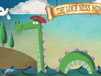 Loch ness Monster Postcard Illustration cartoon character design humor humour illustration illustrator photoshop vector