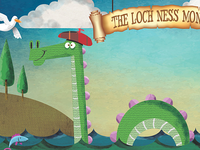 Loch ness Monster Postcard Illustration