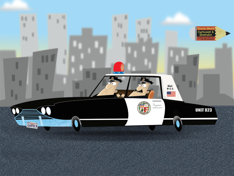 LAPD cartoon character design humor humour illustration illustrator photoshop police vector