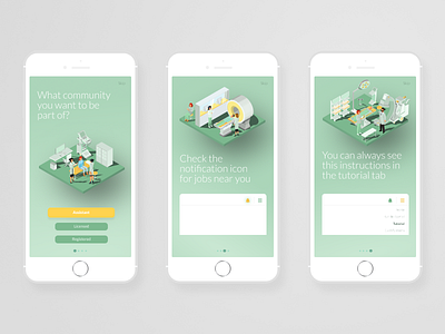 Onboarding app dailyui design green health mobile onboarding ui ux yellow