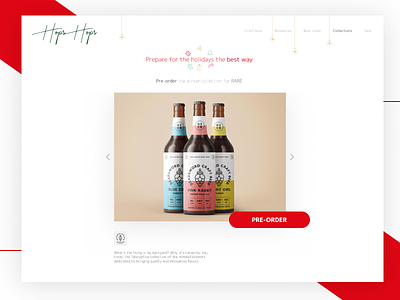 Pre Order beer bottle behance beverage dailyui design designthinking holiday hops red tobacco typography ui ux xmas