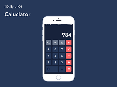 Daily UI Challenge 004: Caluclator app appdesign caluclator dailyui dailyui004 ios navy ui uidesign uiux