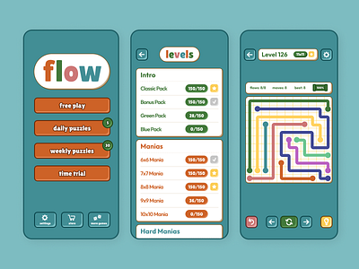 Flow refresh game graphic design ui