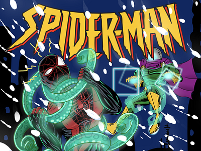 Miles Morales Spiderman vs Mysterio autodesk sketchbook charakter design illustration marvelcomics superheroes