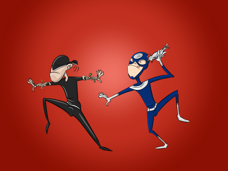 Daredevil and Bullseye ipad pro sketchbookapp frank miller artwork illustration netflix marvel comic bullseye daredevil
