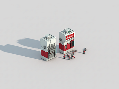 Nuka Cola drink fallout 3 low poly nuka cola vending machine