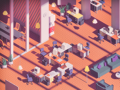 Friday Evening architecture friday low poly lowpoly mac office oldschool retro tgif weekend work workplace