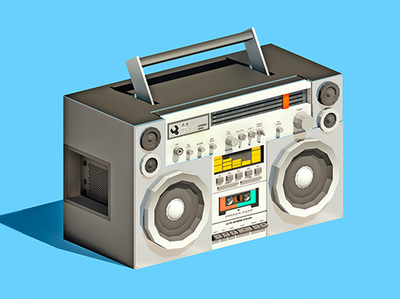Retro Blaster 3d audio blaster boombox design electronics illustration low poly lowpoly music retro