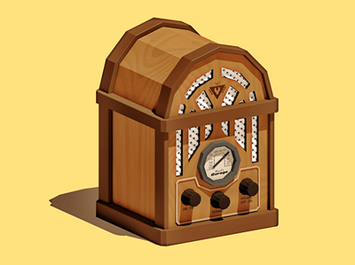 Your Grandad's Radio 3d audio design electronics illustration low poly lowpoly music radio transistor vintage