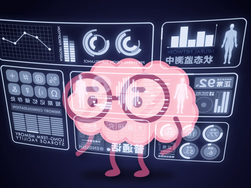 A hard-working brain after effects animation brain cute science illustration