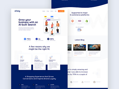 Wizzy Landing Page ai web design branding ecommerce design iconography uidesign ux