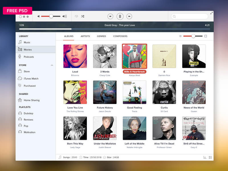 iTunes IOS7 UI kit icon ios7 flat agileinfoways